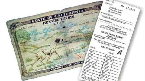 photo of old hunting license and entry permit