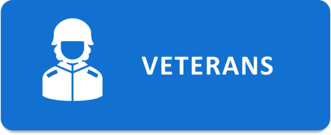 Button with graphic of a military person and text that reads Veterans