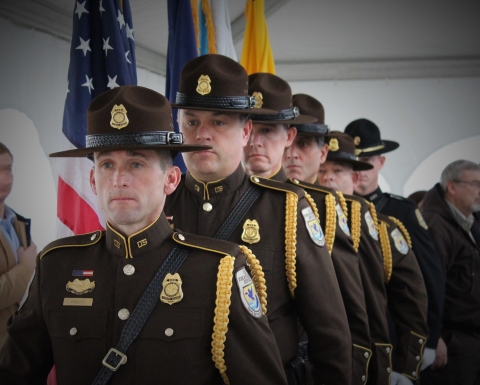 The Honor Guard Presenting the colors.