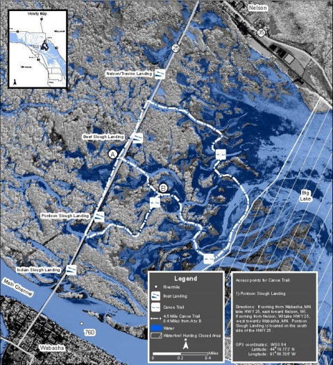 Map of Nelson Trevino Canoe trail
