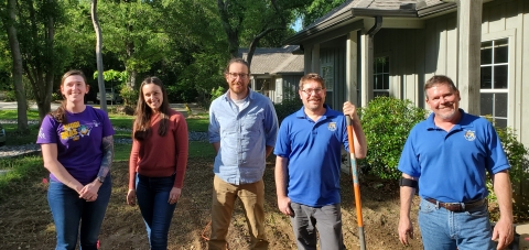 Staff of the Alabama Ecological Services Field Office are ready to take on the task of building a native pollinator garden.