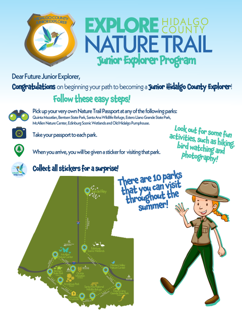 Hidalgo county flyer with information on the Hidalgo County Junior Explorer Program.