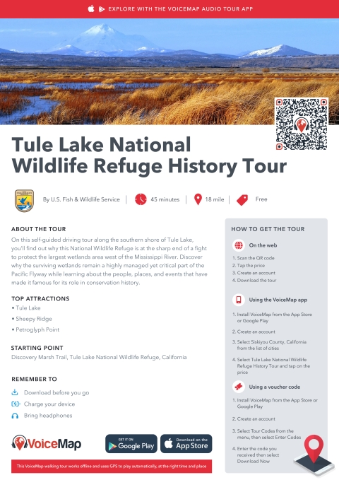 Picture of Tule Lake and Tour Instructions