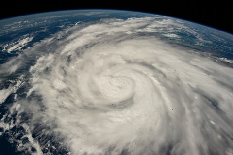 A satalite image of Hurricane Image from International Space Station