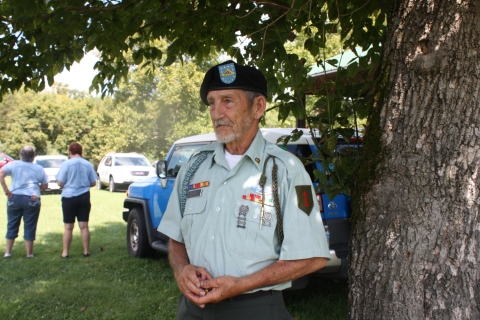 Russell County Honor Guard member in uniform
