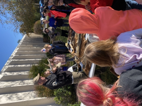 Students listening to a presenter