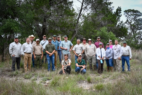 group photo of biologists at grassland effectiveness monitoring workshop