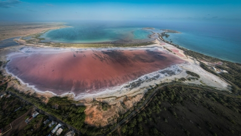 Aerial view of Bahía Salinas at Cabo Rojo, Puerto Rico