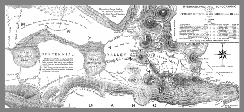 1887 map of the Centennial Valley in Montana
