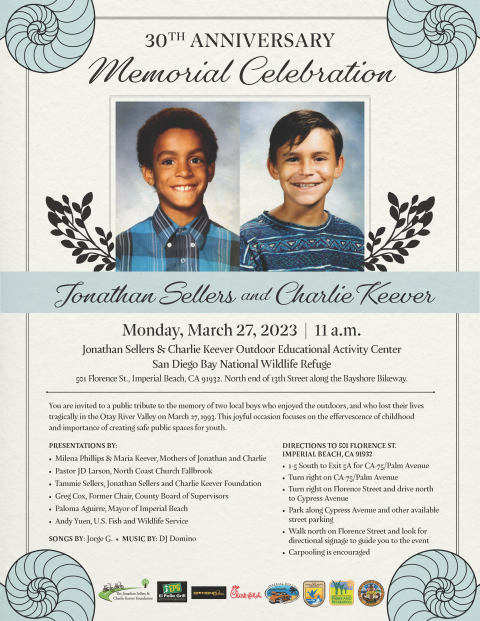 Flyer of 30th anniversary memorial celebration with event date and location.
