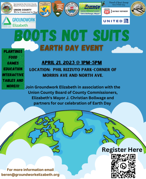 Boots Not Suits Earth Day Event Flyer