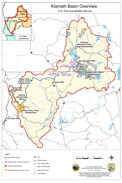 map of Klamath Basin outlined in red