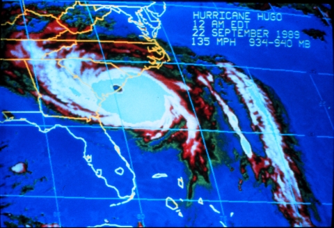 map showing a hurricane