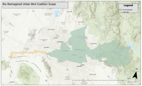 Map of the combined geographic scopes of the Lower Gila River Collaborative and the Rio Reimagined.