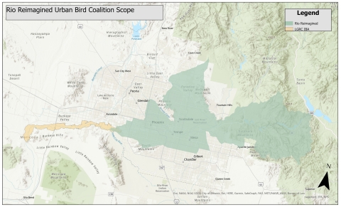 Map showing the combined geographic scopes of the Rio Reimagined and Lower Gila River Collaborative.