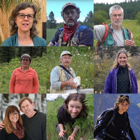 Montage showing members of the Wenatchee Mountains Checker-mallow Working Group.