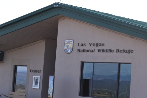 Las Vegas National Wildlife Refuge Visitor Center, a building with a green roof and brown exterior