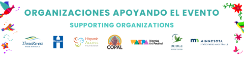 Banner of supporting organizations for an event with bilingual text: Organizaciones apoyando el evento, Supporting organizations