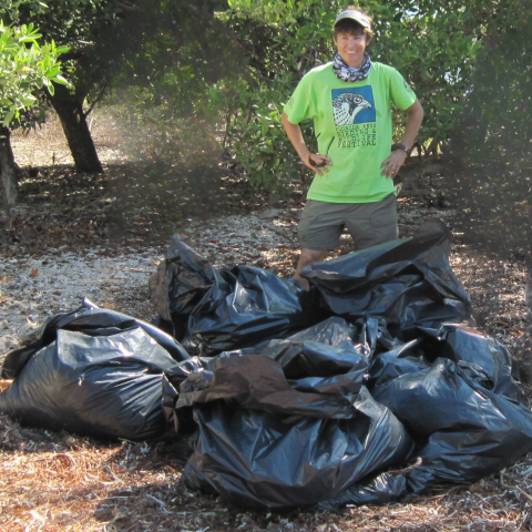 Kristie Killam during NKD Refuge's annual clean-up day.