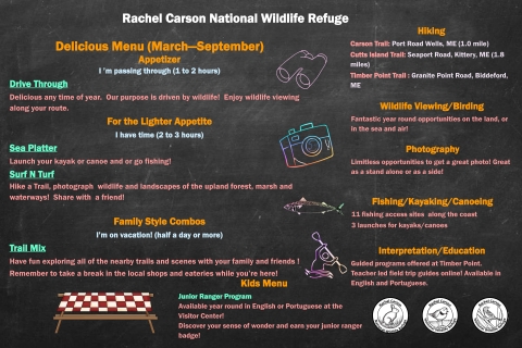 Public Use Menu Board for Rachel Carson NWR 