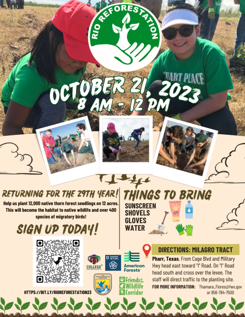 Rio Reforestation Flyer with the dates and details. 