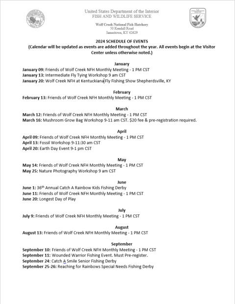 List of events