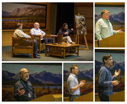 Photo collage featuring the multiple presenters at the Ripple of Hope event held at the National Conservation Training Center on December 7, 2023.