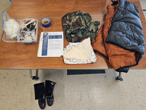 Shoes, jacket, and other materials to build-a-shorebird activity