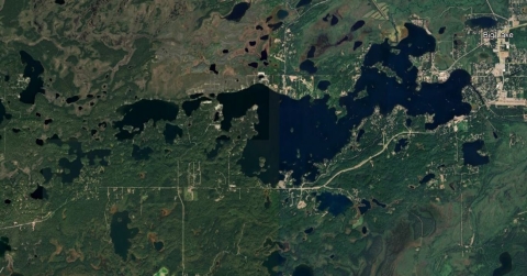 Aerial image from Google Earth of Big Lake, Alaska.