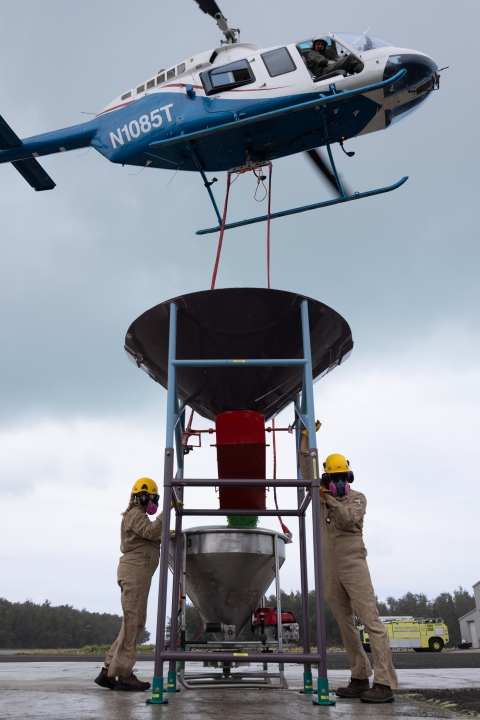 Helicopter bait loading operations