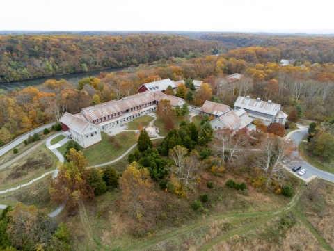 Ariel fall view of the National Conservation Training Center