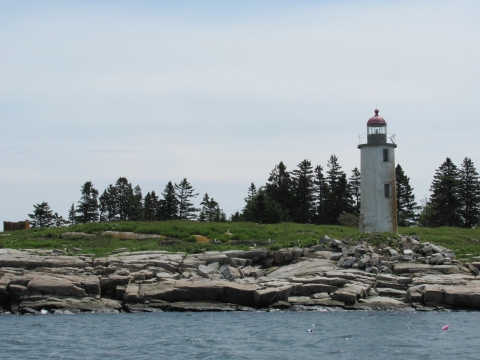 Franklin Island lighthouse and shore