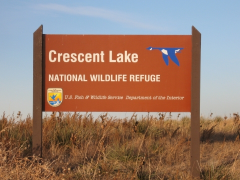 Crescent Lake National Wildlife Refuge entrance sign
