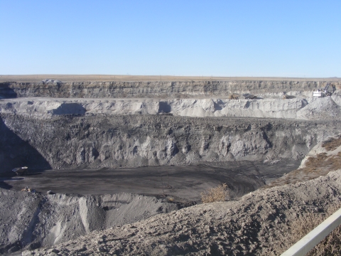 View of surface coal mining operations.