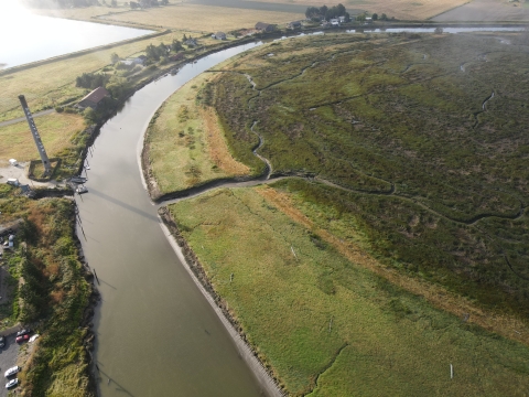 Aerial view of zis-a-ba Coastal Restoration Project, Snohomish County, WA