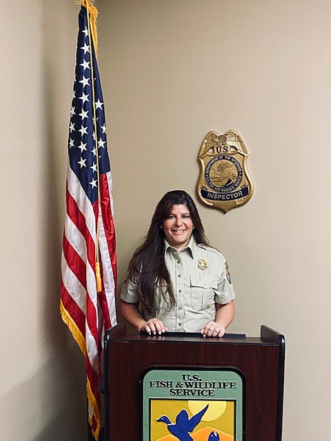 Portrait shot of Regional Supervisor Wildlife Inspector Eva Lara. 