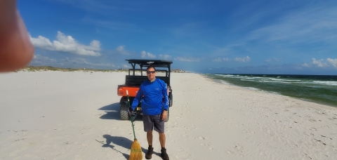 Lt. Col. Scott Lamont conducts ghost crab surveys