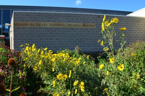 Pollinator garden outside the Minnesota Valley National Wildlife Refuge Bloomington Education and Visitor Center