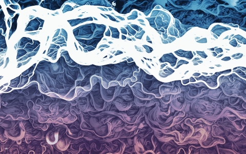 aerial view of a braided river