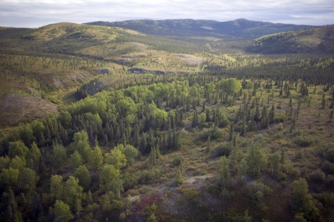 Aerial view of mountains at Selawik National Wildlife Regue