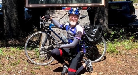 Mike Green birding while biking
