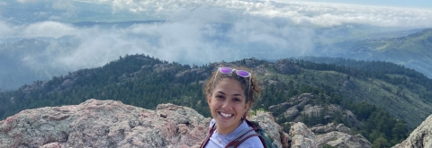 Olivia Black, former DFP, enjoys a spectacular view during a hike to Horsetooth Rock in Fort Collins, Colorado