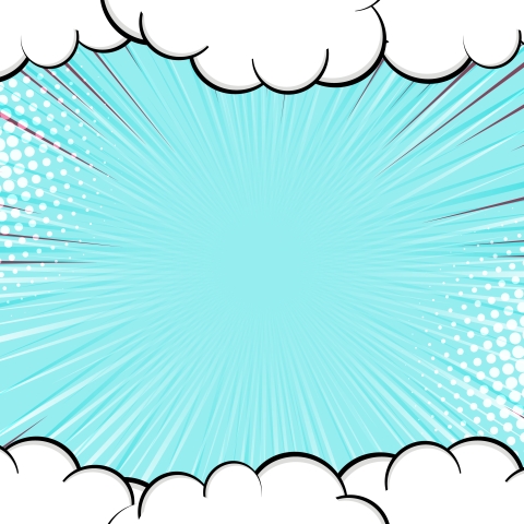 frame made of clouds on a blue background