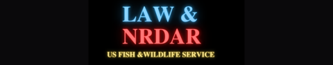 A black background with text over it. The text reads "Law & NRDR: U.S. Fish and Wildlife Service"