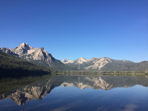 Stanley Lake, Idaho. Mountain reflection.
