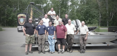 Group of people with an airboat