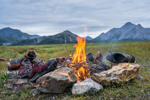 Campfire at Arctic NWR in Alaska