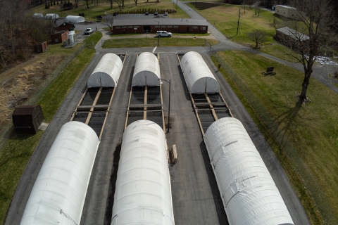 Aerial shot taken by drone of Erwin National Fish Hatchery