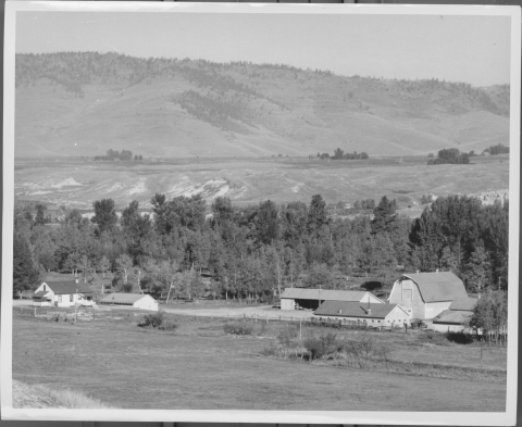 view of work buildings and the headquarters building at National Bison Range