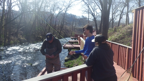 Highland school group fishing